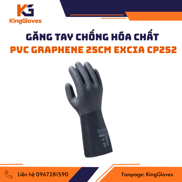 GĂNG TAY CHỐNG HÓA CHẤT PVC GRAPHENE 25CM EXCIA CP252