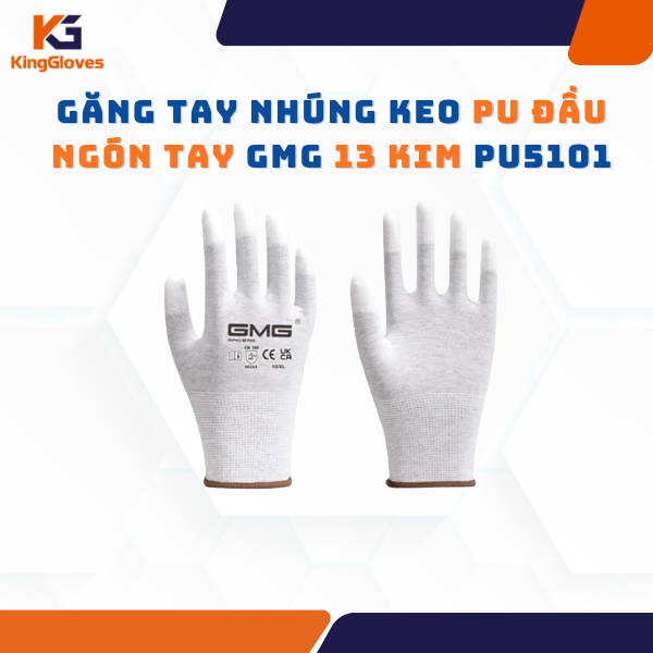 GĂNG TAY NHÚNG KEO PU ĐẦU NGÓN TAY GMG 13 KIM PU5101