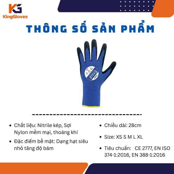 Thông số kỹ thuật của Găng Tay Đa Năng Nitrile EXCIA GT505