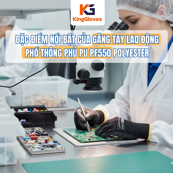 ĐẶC ĐIỂM NỔI BẬT CỦA GĂNG TAY LAO ĐỘNG PHỔ THÔNG PHỦ PU PF550