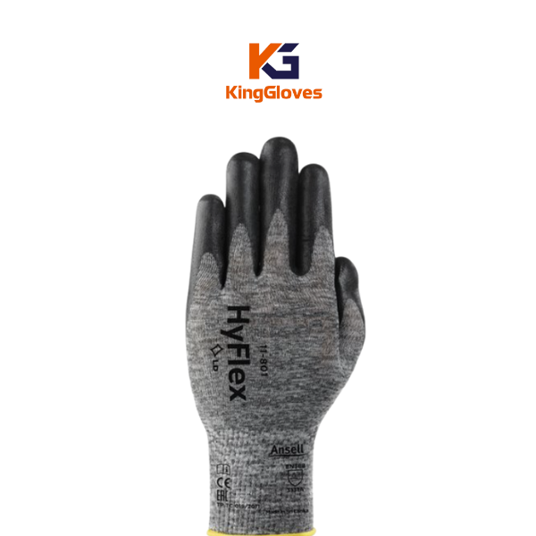 Găng tay cơ khí HyFlex 11801 Ansell Găng tay cơ khí Ansell HyFlex 11801 chính hãng phủ Foam Nitrile chống dầu