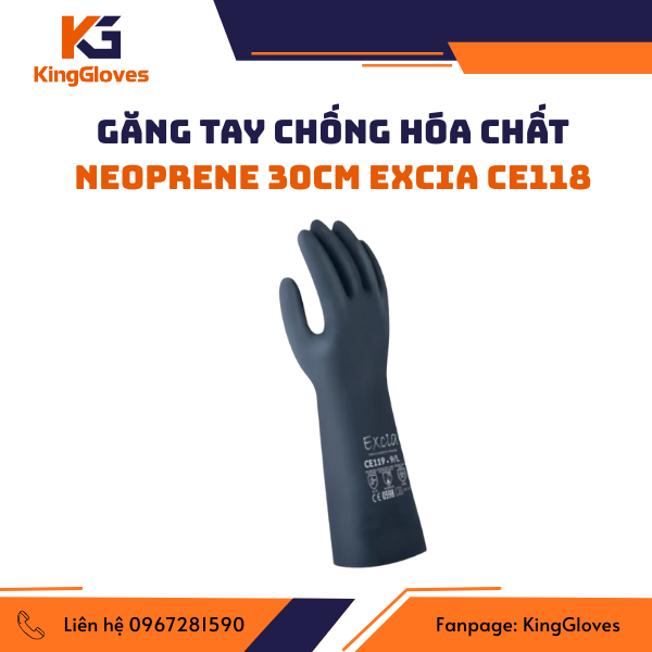 GĂNG TAY CHỐNG HÓA CHẤT NEOPRENE 30CM EXCIA CE118