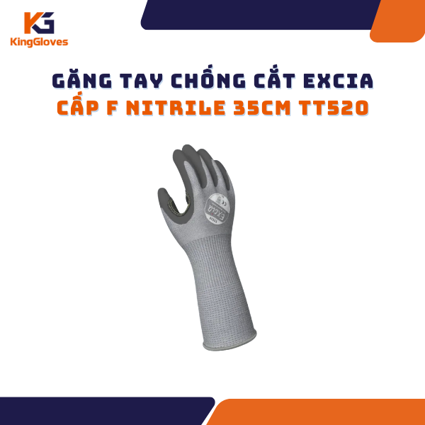 GĂNG TAY CHỐNG CẮT EXCIA CẤP F NITRILE 35CM TT520