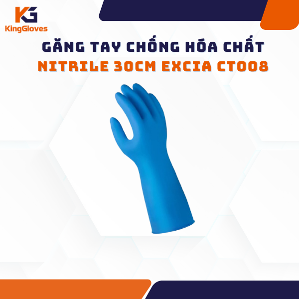 GĂNG TAY CHỐNG HÓA CHẤT NITRILE 30CM EXCIA CT008