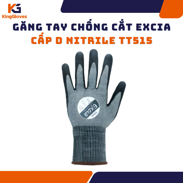 GĂNG TAY CHỐNG CẮT EXCIA CẤP D NITRILE TT515