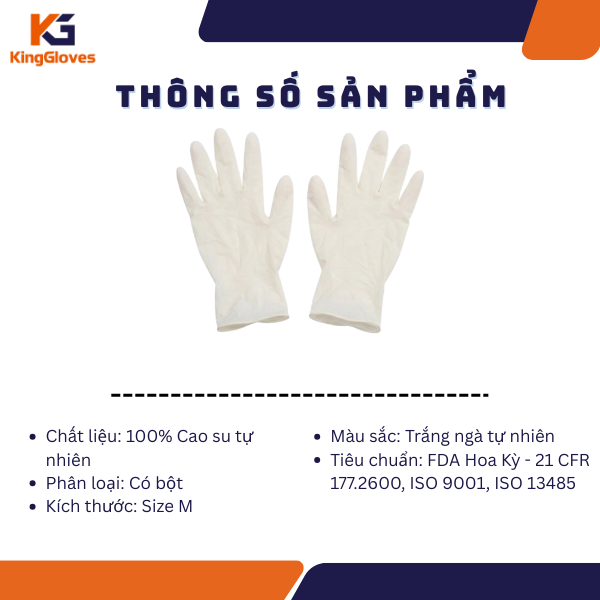 THÔNG SỐ KỸ THUẬT CỦA GĂNG TAY CÓ BỘT LATEX I’M GLOVE