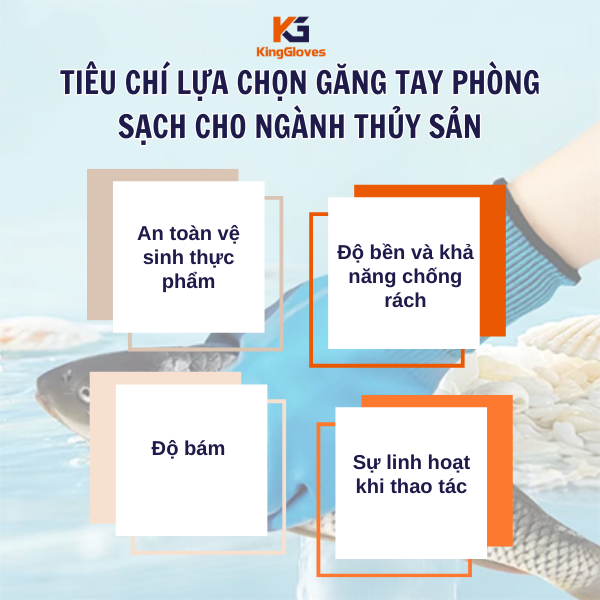 Tiêu chí lựa chọn găng tay phòng sạch cho ngành thủy sản