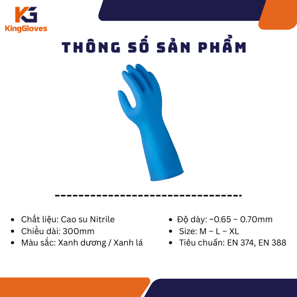 THÔNG SỐ KỸ THUẬT CỦA GĂNG TAY CHỐNG HÓA CHẤT NITRILE EXCIA CT008
