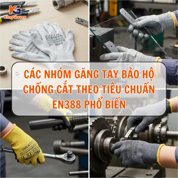 Các nhóm găng tay bảo hộ chống cắt theo tiêu chuẩn EN388 phổ biến