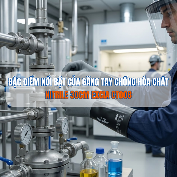 ĐẶC ĐIỂM NỔI BẬT CỦA GĂNG TAY CHỐNG HÓA CHẤT NITRILE EXCIA CT008