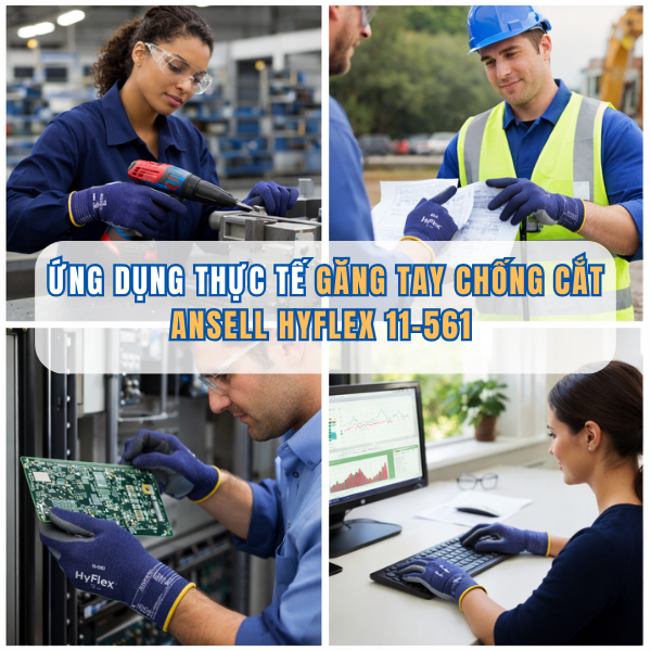 ỨNG DỤNG THỰC TẾ CỦA GĂNG TAY CHỐNG CẮT HYFLEX 11-561