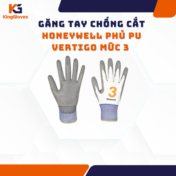 GĂNG TAY CHỐNG CẮT HONEYWELL PHỦ PU VERTIGO MỨC 3