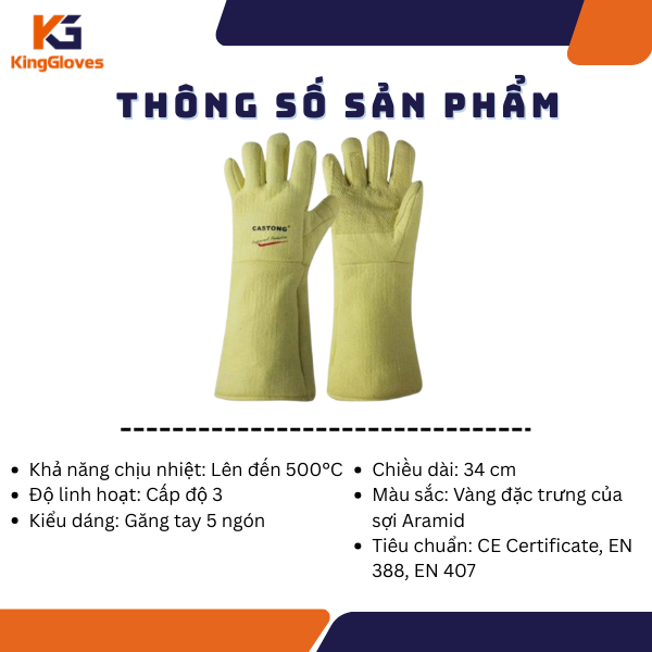 THÔNG SỐ KỸ THUẬT CỦA GĂNG TAY CASTONG ABY-5T-34